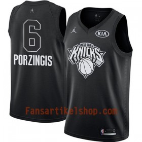 NBA New York Knick Trikots Kristaps Porzingis 6 2018 All-Star Jordan Brand Schwarz Swingman - Herren